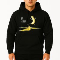 Be Free Banana Funny Banana Man Running Banana Stripping Hoodie