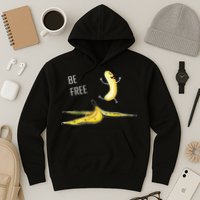 Be Free Banana Funny Banana Man Running Banana Stripping Hoodie