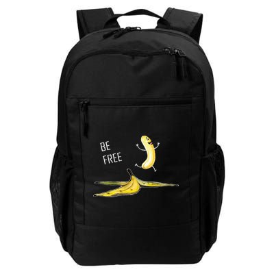 Be Free Banana Funny Banana Man Running Banana Stripping Backpack