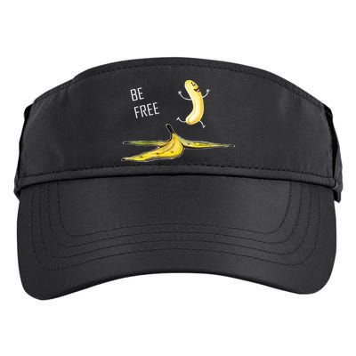 Be Free Banana Funny Banana Man Running Banana Stripping Adult Drive Performance Visor