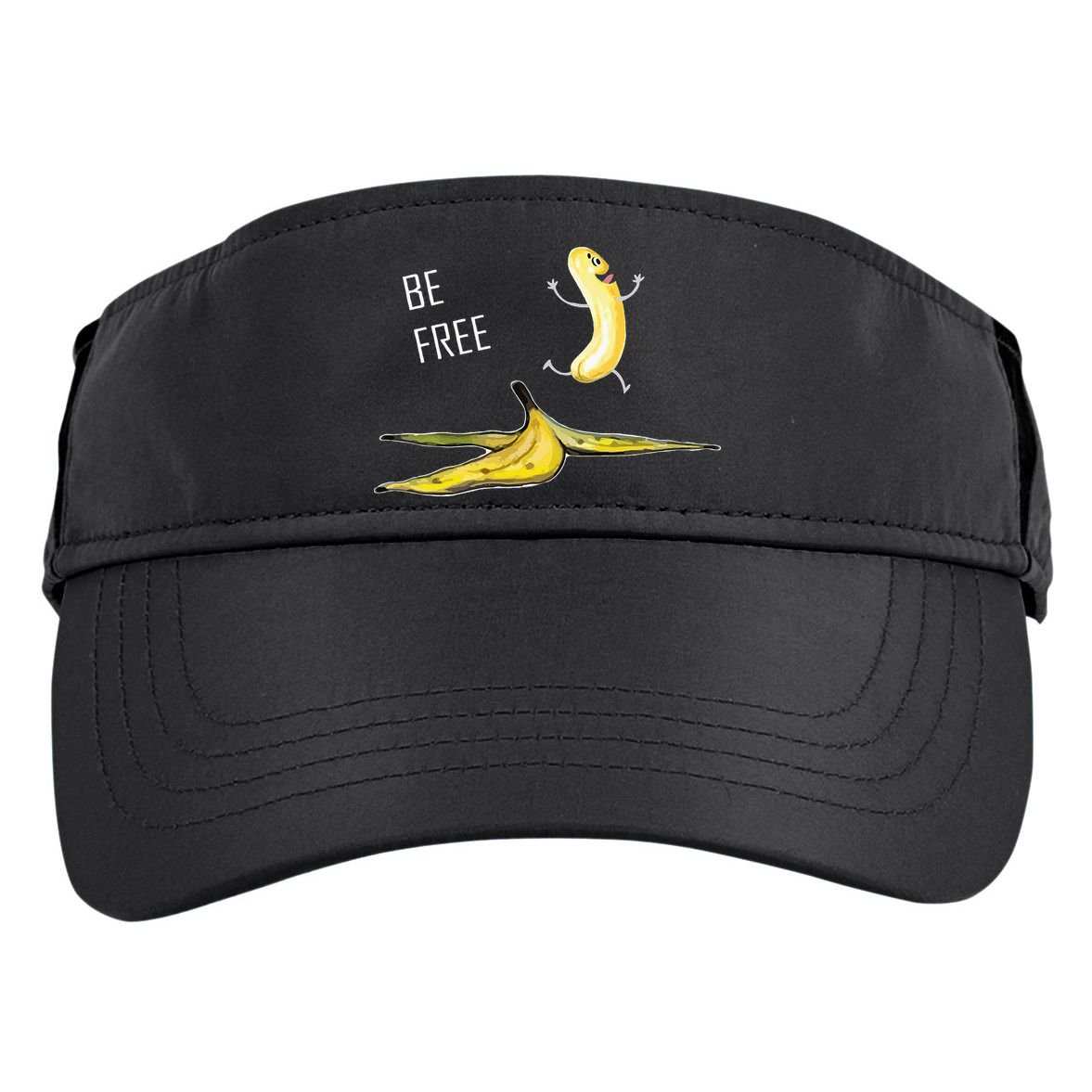 Be Free Banana Funny Banana Man Running Banana Stripping Adult Drive Performance Visor