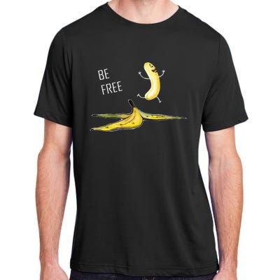 Be Free Banana Funny Banana Man Running Banana Stripping Adult ChromaSoft Performance T-Shirt