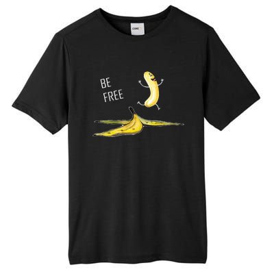 Be Free Banana Funny Banana Man Running Banana Stripping Tall Fusion ChromaSoft Performance T-Shirt