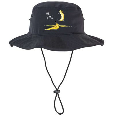 Be Free Banana Funny Banana Man Running Banana Stripping Bucket Hat