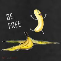 Be Free Banana Funny Banana Man Running Banana Stripping Beanie