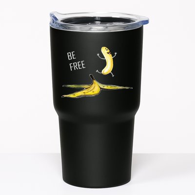Be Free Banana Funny Banana Man Running Banana Stripping Tumbler