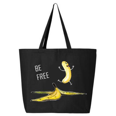 Be Free Banana Funny Banana Man Running Banana Stripping 25L Jumbo Tote