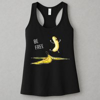 Be Free Banana Funny Banana Man Running Banana Stripping Womens Tank Top