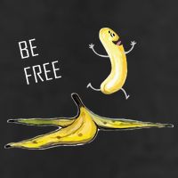 Be Free Banana Funny Banana Man Running Banana Stripping Hat