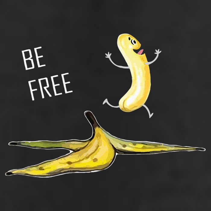Be Free Banana Funny Banana Man Running Banana Stripping Golf Towel