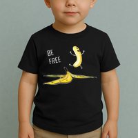 Be Free Banana Funny Banana Man Running Banana Stripping Toddler T-Shirt