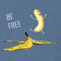 Be Free Banana Funny Banana Man Running Banana Stripping Garment-Dyed Sweatshirt
