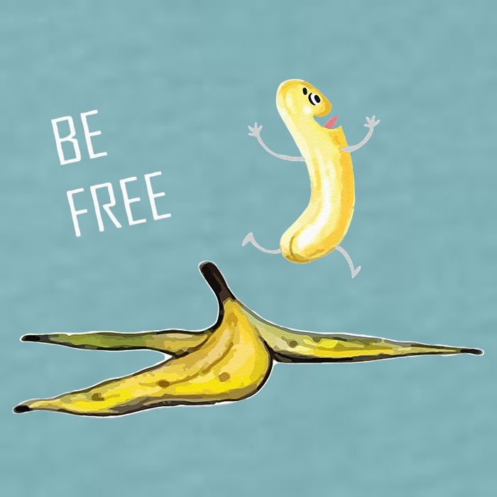 Be Free Banana Funny Banana Man Running Banana Stripping Sueded Cloud Jersey T-Shirt