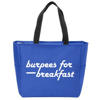 Burpees For Breakfast Gym Workout Gift Zip Tote Bag