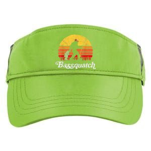 Bassquatch! Funny Bigfoot Fishing Outdoor Retro Adult Drive Performance Visor