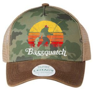 Bassquatch! Funny Bigfoot Fishing Outdoor Retro Legacy Tie Dye Trucker Hat