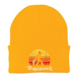 Bassquatch! Funny Bigfoot Fishing Outdoor Retro Knit Cap Winter Beanie