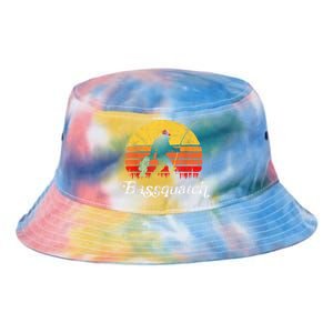 Bassquatch! Funny Bigfoot Fishing Outdoor Retro Tie Dye Newport Bucket Hat