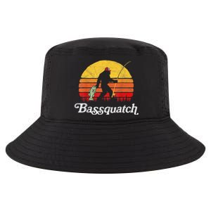 Bassquatch! Funny Bigfoot Fishing Outdoor Retro Cool Comfort Performance Bucket Hat