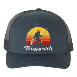 Bassquatch! Funny Bigfoot Fishing Outdoor Retro Yupoong Adult 5-Panel Trucker Hat