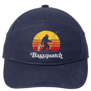 Bassquatch! Funny Bigfoot Fishing Outdoor Retro 7-Panel Snapback Hat