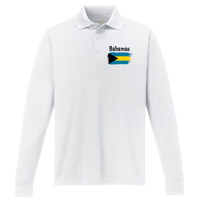 Bahamas Flag Performance Long Sleeve Polo