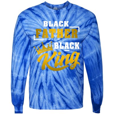 Black Father Black King African American Dad Fathers Day Cool Gift Tie-Dye Long Sleeve Shirt