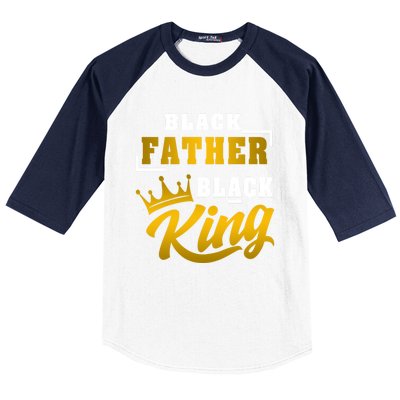 Black Father Black King African American Dad Fathers Day Cool Gift Baseball Sleeve Shirt