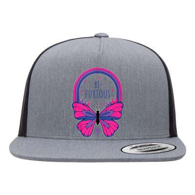 Bi Furious Bi Bisexual Pride Flat Bill Trucker Hat