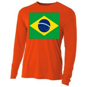 Brazilian Flag Brazil Country Cooling Performance Long Sleeve Crew