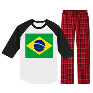 Brazilian Flag Brazil Country Raglan Sleeve Pajama Set