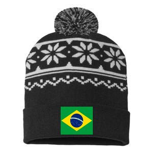 Brazilian Flag Brazil Country USA-Made Snowflake Beanie