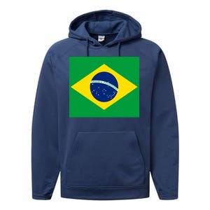 Brazilian Flag Brazil Country Performance Fleece Hoodie