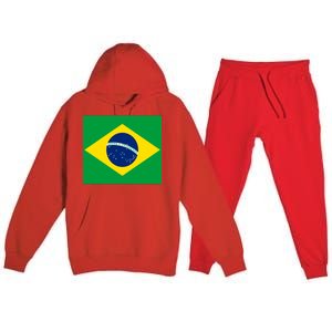 Brazilian Flag Brazil Country Premium Hooded Sweatsuit Set