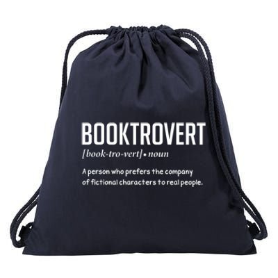 Booktrovert For Book Lover Gift Drawstring Bag