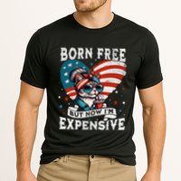 Born Free But Now IM Expensive Funny Mom Bun Cat July 4th Cooling Performance Crew T-Shirt