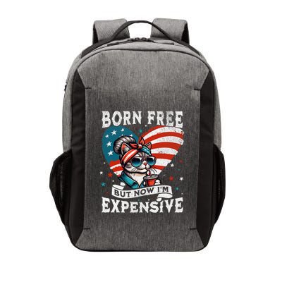 Born Free But Now IM Expensive Funny Mom Bun Cat July 4th Vector Backpack