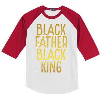 Black Father Black King African American Family Proud Dad Gift Kids Colorblock Raglan Jersey