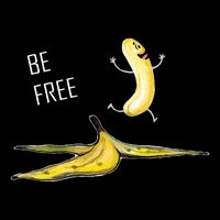Be Free Banana Funny Banana Man Running Banana Stripping Drawstring Bag