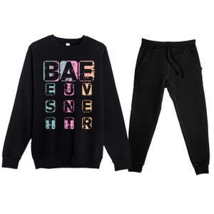 Bae Funny Best Auntie Ever Gift Premium Crewneck Sweatsuit Set