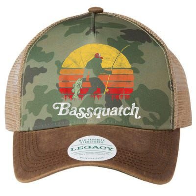 Bassquatch! Funny Bigfoot Fishing Outdoor Retro Legacy Tie Dye Trucker Hat