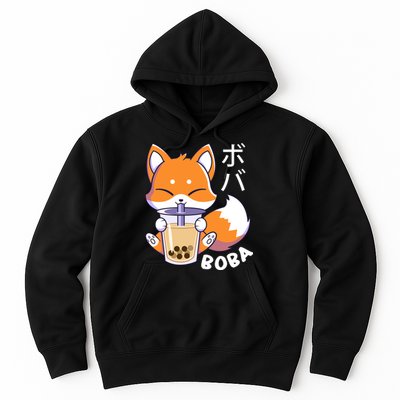 Boba Fox Bubble Tea Chibi Foxes Hoodie
