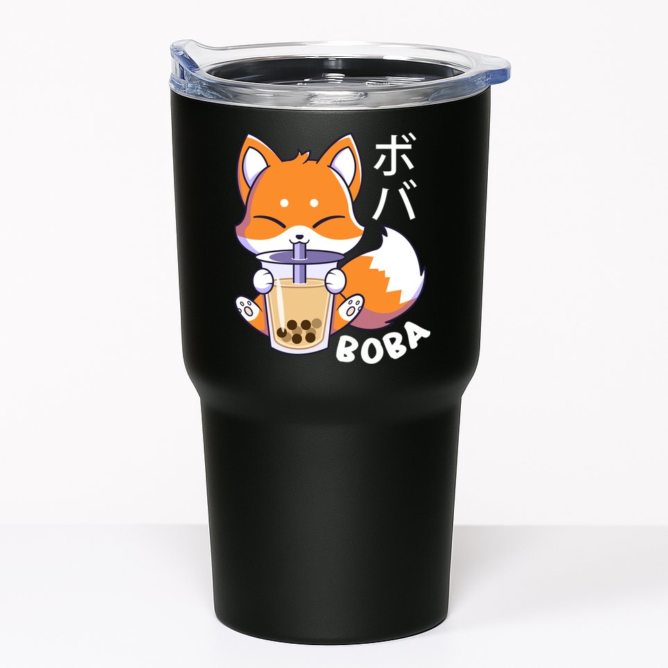 Boba Fox Bubble Tea Chibi Foxes Tumbler