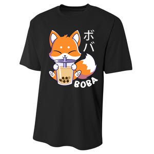 Boba Fox Bubble Tea Chibi Foxes Performance Sprint T-Shirt