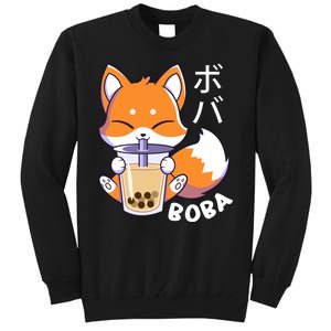 Boba Fox Bubble Tea Chibi Foxes Tall Sweatshirt