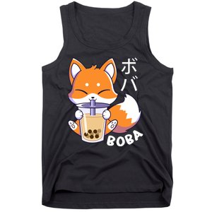 Boba Fox Bubble Tea Chibi Foxes Tank Top