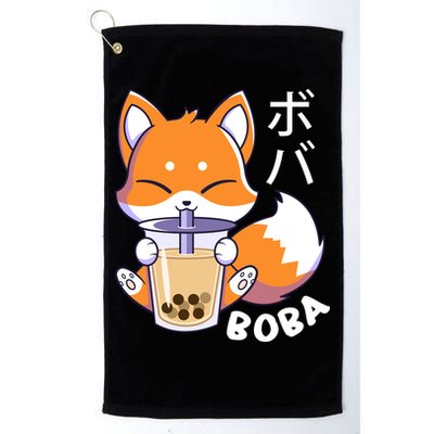 Boba Fox Bubble Tea Chibi Foxes Golf Towel