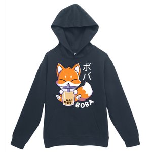 Boba Fox Bubble Tea Chibi Foxes Urban Pullover Hoodie