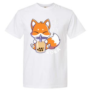 Boba Fox Bubble Tea Chibi Foxes Garment-Dyed Heavyweight T-Shirt