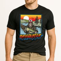 Bassquatch! Funny Bass Fishing Sasquatch Retro 80s Fisherman Cooling Performance Crew T-Shirt